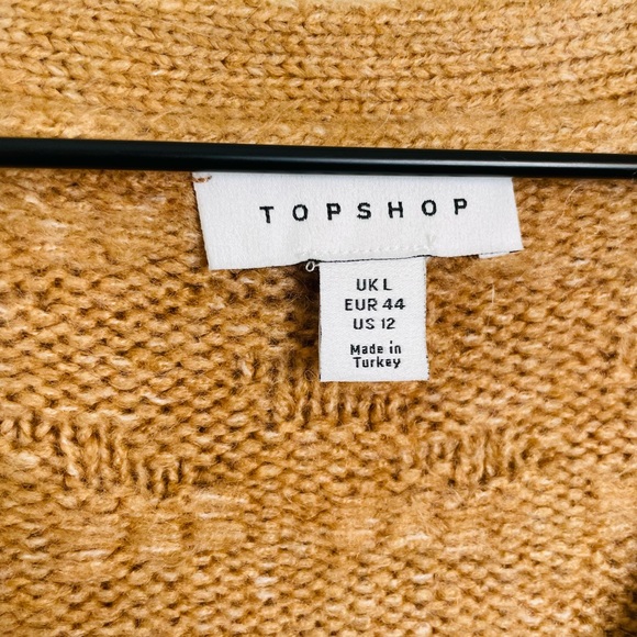 Sold Topshop Camel Basket Weave Stitch Cardigan - Picture 8 of 9